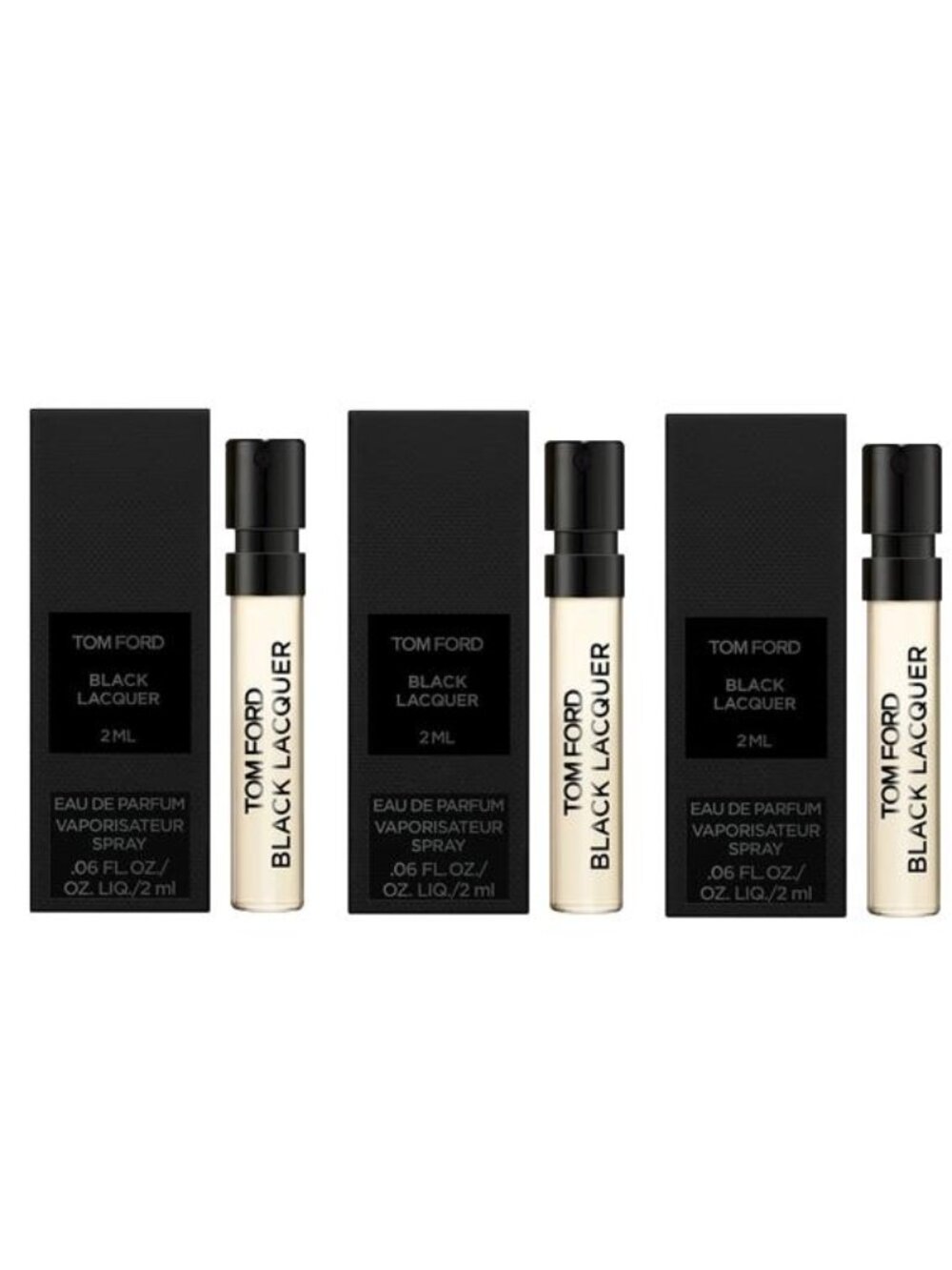 Tom Ford 3 Piece Black Lacquer EDP Travel Vial Spray 2ml Each